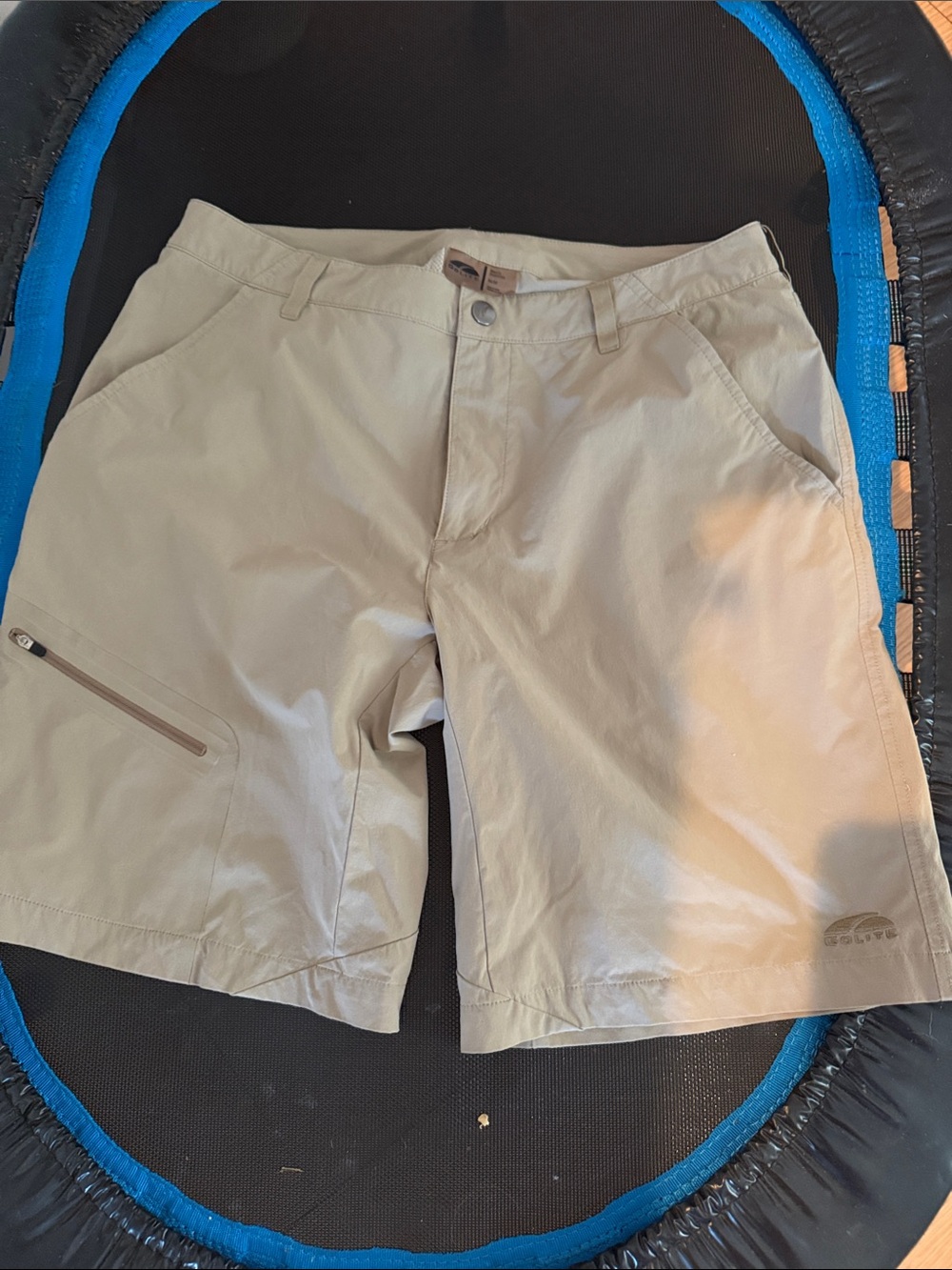Men's Tan Hybrid Shorts with Zip Pocket